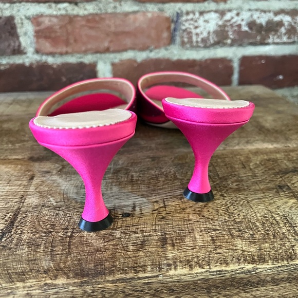 J.Crew, kitty heeled, sandals, begonia, pink crystals, Ital made in Italy - Picture 3 of 4